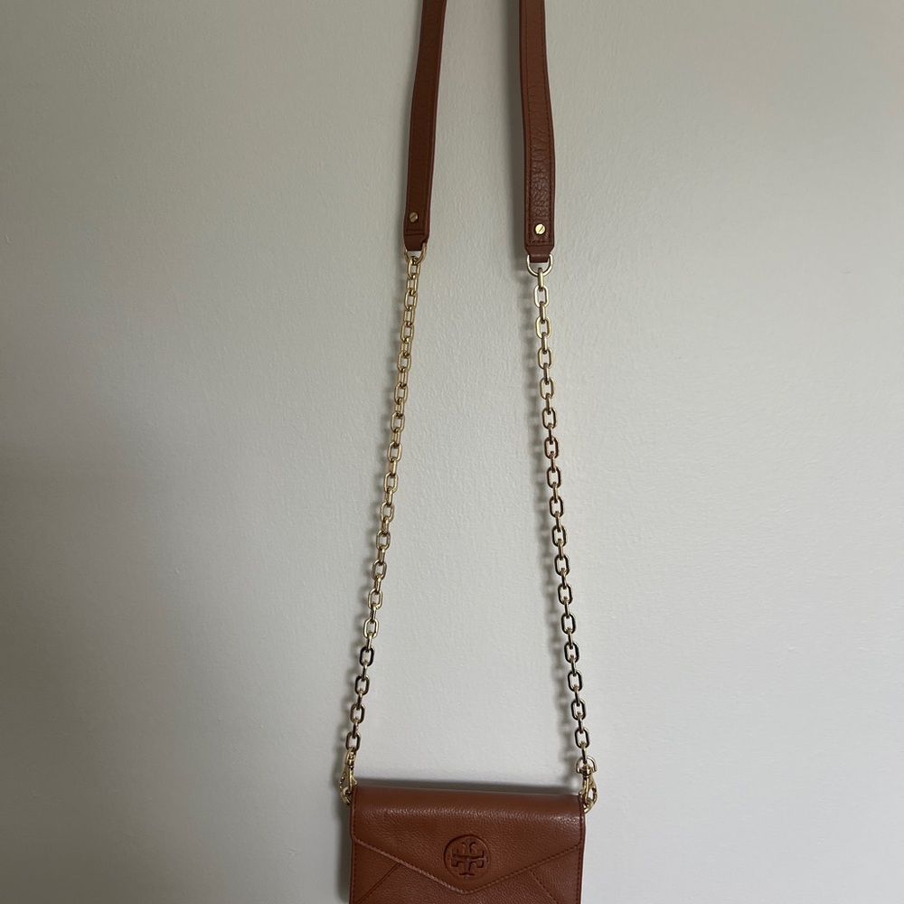Tory Burch Frye Tan Brown Leather Crossbody Purse